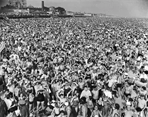 Massive Crowd on Beach at Coney Island