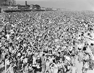 Massive Crowd on Beach at Coney Island