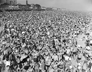 Massive Crowd on Beach at Coney Island