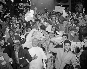 Massive Crowd with Some Waving to Camera