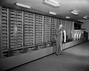 Mathematics Prints: Mathematician Howard Aiken with his Early Computer