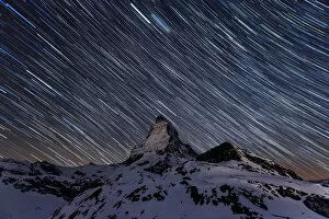 Images Dated 11th April 2015: Matterhorn under star trails