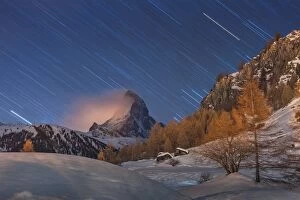 Images Dated 26th February 2012: Matterhorn with startrail
