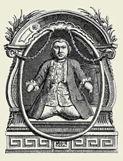 Dwarf Prints: Matthias Buchinger, a phocomelic. Etching