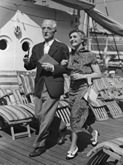 Mature couple on deck of boat
