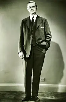 50 59 Years Prints: Mature man posing in studio, (B&W), portrait