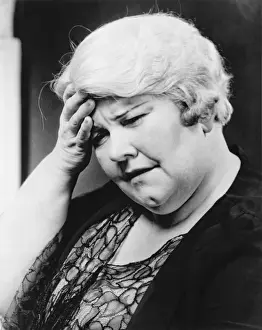 50 59 Years Prints: Mature woman suffering headache, (B&W), close-up