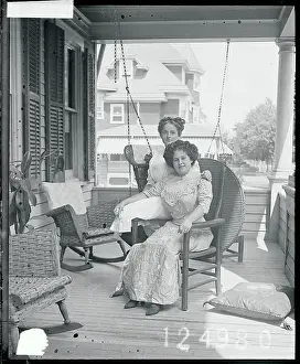 Maude and Marion McCay Sitting on Porch