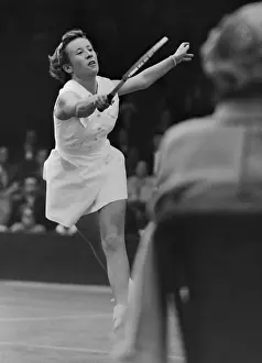 Maureen Connolly Playing Tennis