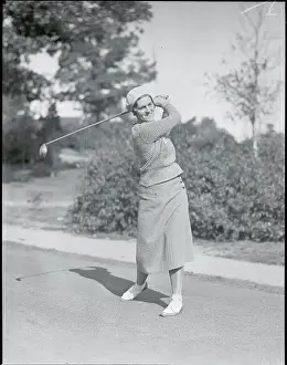 Peabody Prints: Maureen Orcutt Swinging Golf Club