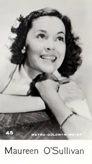 Maureen O'Sullivan, Film Stars series, collectible C T Bridgewater cigarette card, 1940