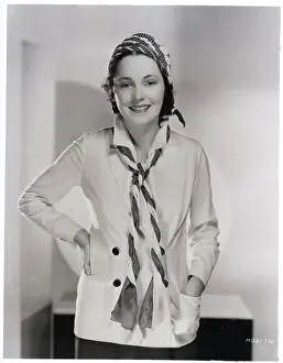 Scarf Prints: Maureen O'Sullivan Modeling Scarf