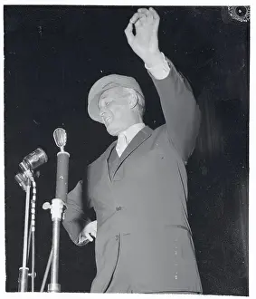 Maurice Chevalier Performing at Microphones