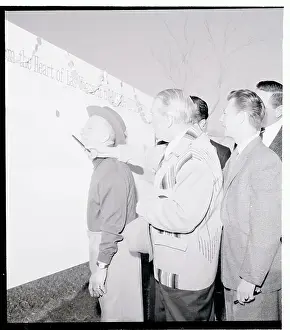 Maurice Chevalier Tracing Jimmy Durnate's Profile Onto a Card
