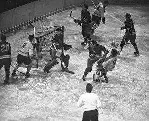 Ice Rink Prints: Maurice Richard in Hockey Action