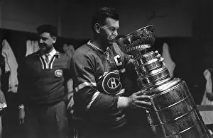 Maurice Richard Holding Stanley Cup