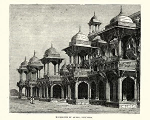 Images Dated 13th December 2017: Mausoleum of akbar, Sikandra, India, 19th Century