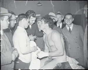 Max Baer in Dressing Room After Fight