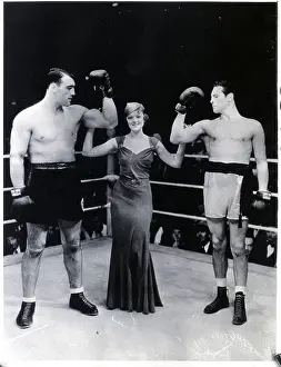 Max Baer, Myrna Loy and Primo Carnera