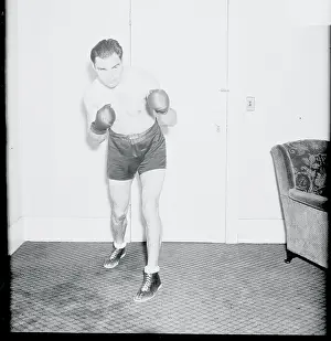 Intimidation Prints: Max Schmeling Posing in Fighter's Stance
