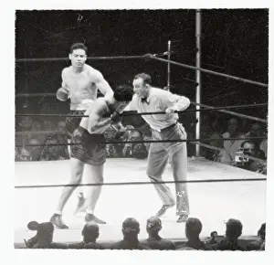 Max Schmeling on Ropes During Fight with Joe Louis