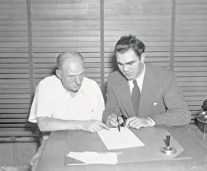 Max Schmeling Signing Contract with Mike Jacobs