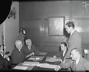 Max Schmeling Speaking to Members of New York Boxing Commission
