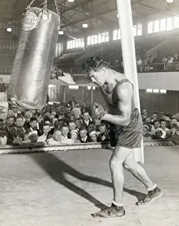 Punching Prints: Max Schmeling Works Out With Punching Ba