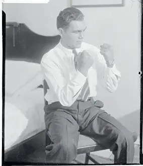 Max Schmelling Posing with Clenched Fist