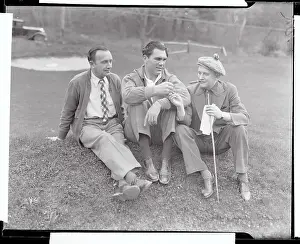Max Machon Prints: Max Scmeling with Trainer and Manager