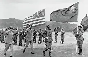 Maxwell Taylor Inspecting Troops