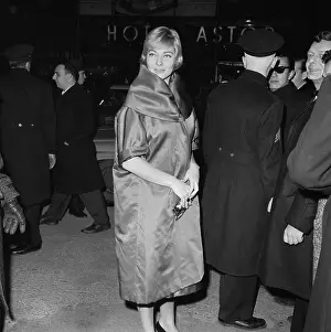 May Britt Arriving at a Movie Premiere