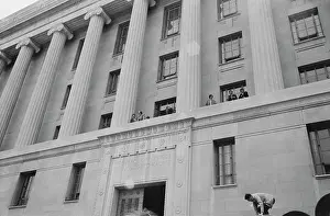 Prints of A rally outside the US Department of Justice in Washington, DC, part of the 1971 May Day Protests, 1st May 1971. These were a series of events to demonstrate against the Vietnam War Vietnam War Prints: May Day 1971 Protest