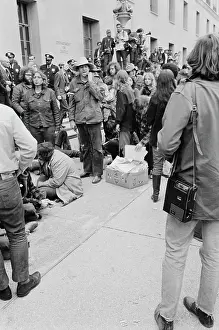 Prints of A rally outside the US Department of Justice in Washington, DC, part of the 1971 May Day Protests, 1st May 1971. These were a series of events to demonstrate against the Vietnam War Vietnam War Prints: May Day 1971 Protest