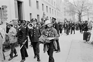 Prints of A rally outside the US Department of Justice in Washington, DC, part of the 1971 May Day Protests, 1st May 1971. These were a series of events to demonstrate against the Vietnam War Vietnam War Prints: May Day 1971 Protest