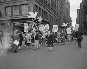 May Day Prints: May Day Marchers with Signs in New York
