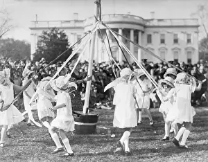 May Day Prints: May Pole Dance On The White House Lawn