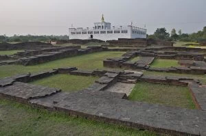 Images Dated 1st April 2012: Maya Devi temple and ancient templefoundations