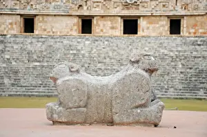 Yucatan Prints: Mayan Jaguar Throne and Governors Palace, Uxmal