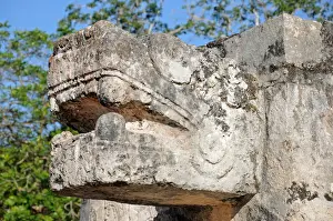 Mayan Serpent Head Sculpture, Chichen Itza