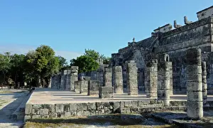 Mayan Step Pyramid and Columns, Chichen Itza