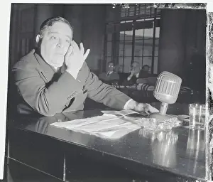 Formula One Prints: Mayor Fiorello H. La Guardia at Microphone During Hearing
