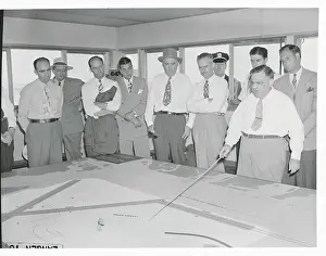 Mayor Fiorello La Guardia Explaining Airport Blueprint