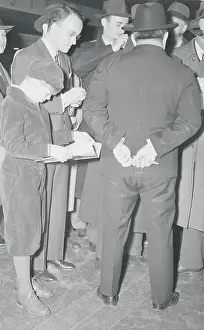 Fatherhood Prints: Mayor Fiorello with Press as Son Eric Gazes into Magazine