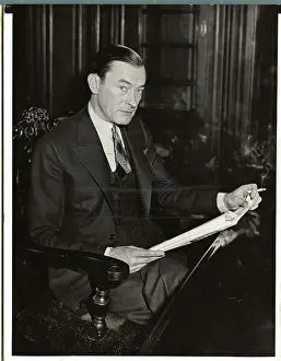 James J Prints: Mayor James Walker Studying Plans
