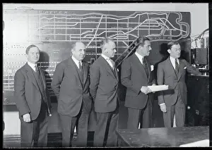 Rochester Prints: Mayor Jimmy Walker Turning Switch for Traffic Light