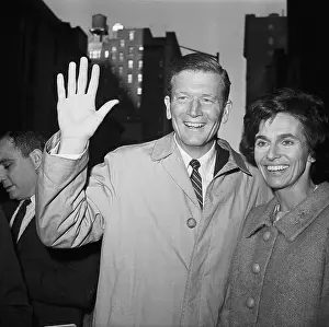 Mayor John V. Lindsay Waving with His Wife