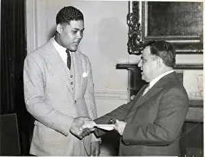Shaking Prints: Mayor Laguardia And Joe Louis Shake Hand