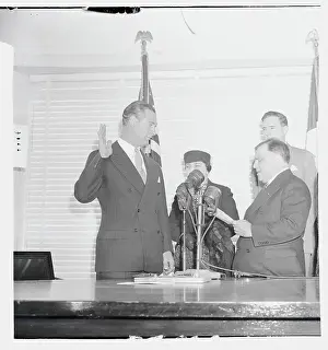 Mayor LaGuardia Swearing in Lou Gehrig as Parole Commissioner