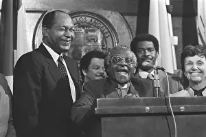 Press Conf Prints: Mayor Tom Bradley And Desmond Tutu